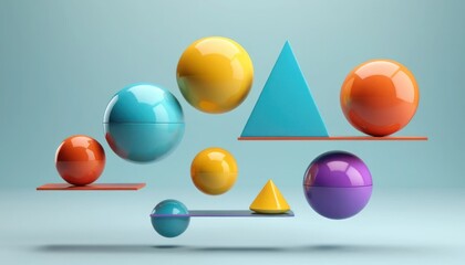 Shiny, colorful 3D spheres with ribbons, a vector design of Easter celebration