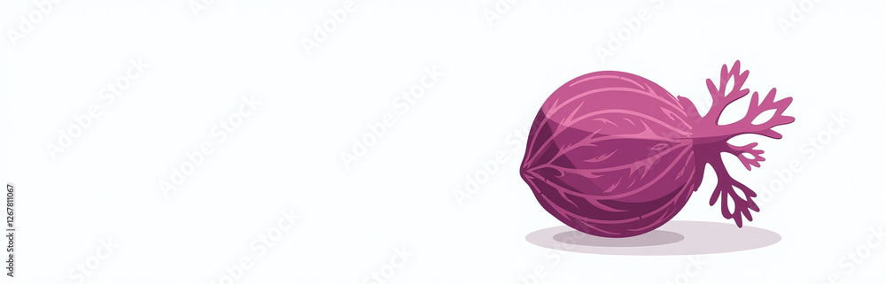 Poster A Red Cabbage Is Isolated Against A Plain White Background In This Simple Yet Visually Appealing Food Image. 00002