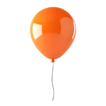 Fototapeta orange helium balloon isolated on transparent background 
