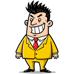 cartoon illustration of an angry businessman