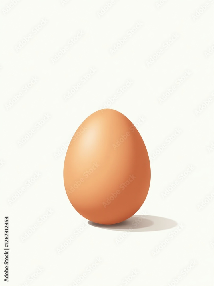 Poster a single brown chicken egg sits alone on a clean white background with plenty of empty space around 
