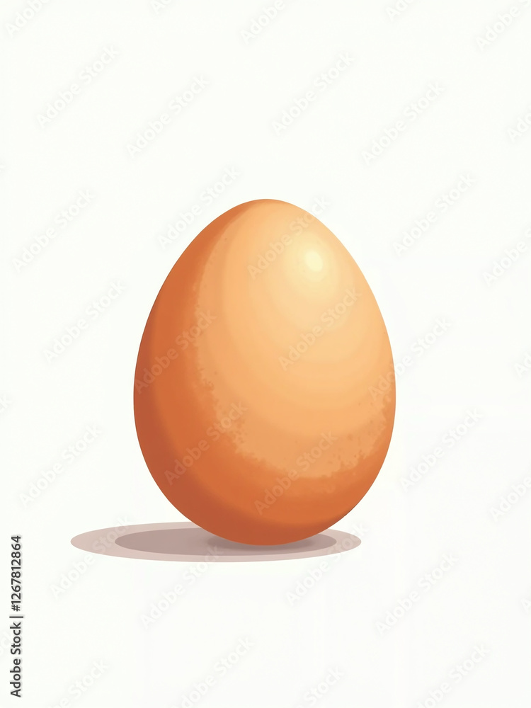 Poster a single brown chicken egg sits alone on a clean white background with plenty of empty space around 