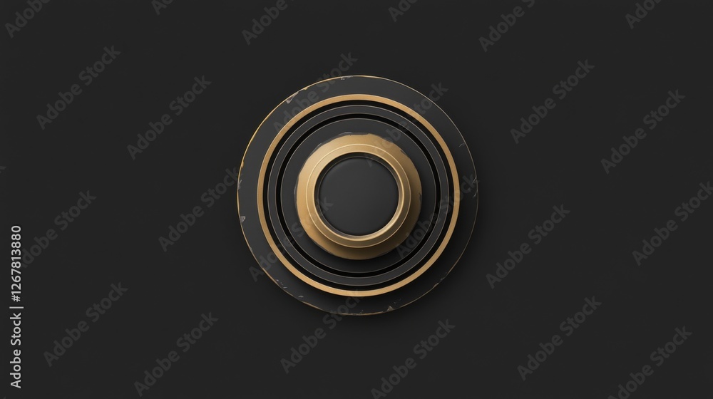 Poster abstract golden circle on dark background. potential use graphic element for design