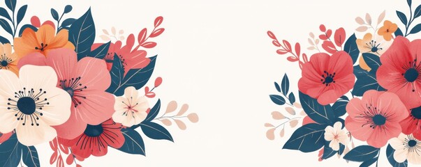 Vibrant floral arrangement with colorful blossoms and greenery.