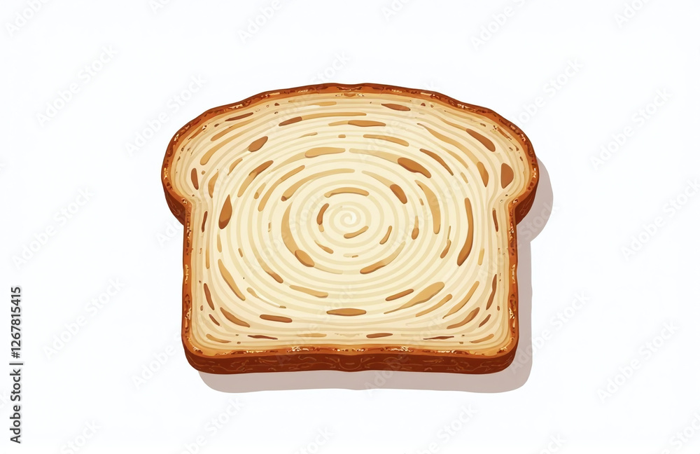 Poster A Slice Of Whole Grain Bread Sits Alone On A Clean And Simple White Background For Photography. 00001