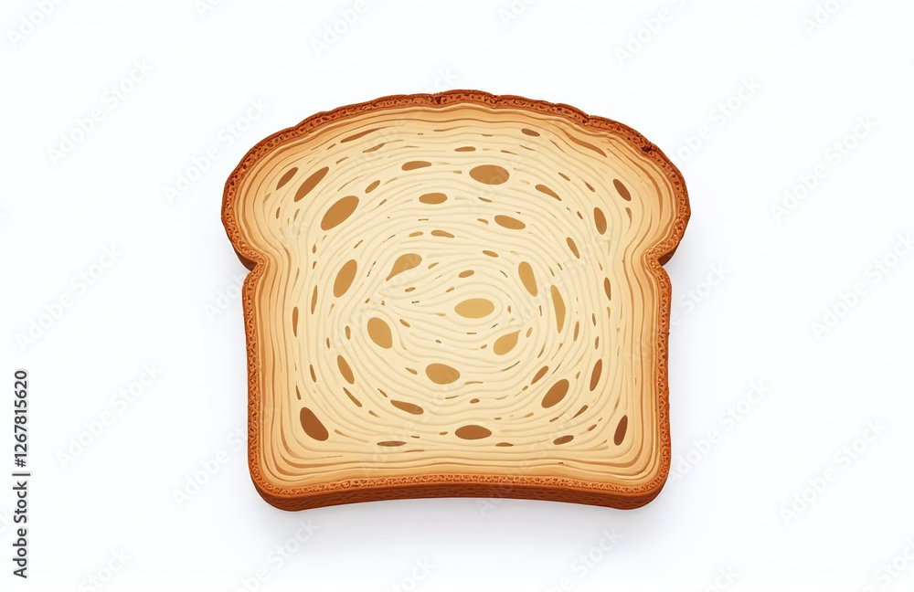Poster A Slice Of Whole Grain Bread Sits Alone On A Clean And Simple White Background For Photography. 00002