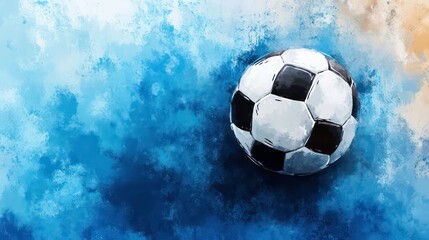 Fototapeta premium Soccer ball on abstract painted background