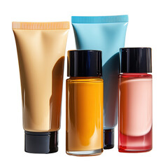 Daily SPF protection kit with sunscreen and lip balm isolated on transparent background.PNG