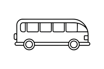 Bus Line Art Silhouettes Icon Design
