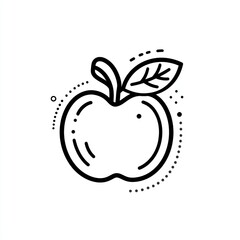 Obraz premium Simple black line art apple icon
