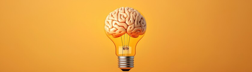 A light bulb shaped like a brain, symbolizing bright ideas.