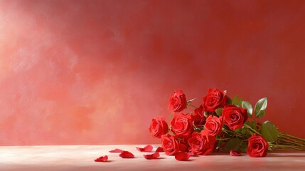 Beautiful red roses elegantly arranged on a soft background.