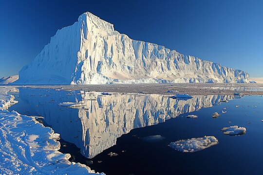 Majestic icebergs floating in the stunning ilulissat icefjord of greenland s natural beauty
