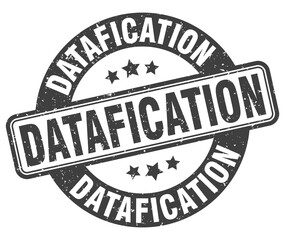 datafication stamp. datafication label. round grunge sign