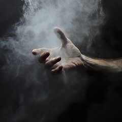 Mysterious Hand in Smoke: An Ethereal Abstract