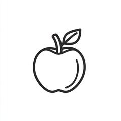 Simple outline of an apple against a white background. Use Illustration for educational, health, or food design purposes