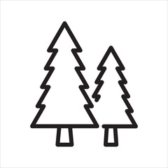 Pine Tree Single Line Icon