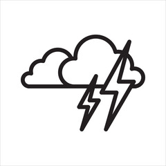 thunderstorm weather Single Line Icon