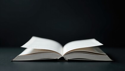 White book against contrasting dark background, shadow, dark