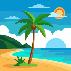 Obraz premium tropical island with palm trees