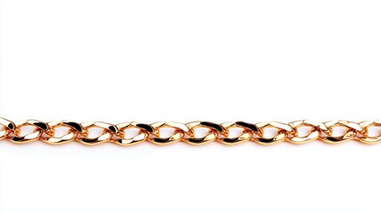 A close-up of a gold chain link, showcasing its shiny texture and design.