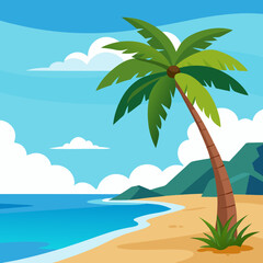 tropical island with palm trees