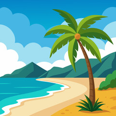 tropical island with palm trees