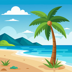 tropical island with palm trees