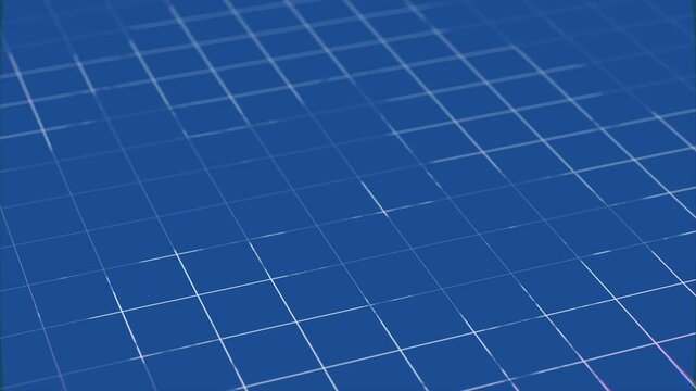 Looping blueprint background with grid lines for design projects and animations