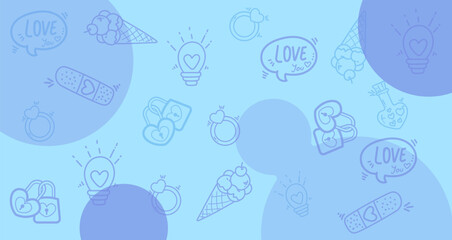 Background seamless pattern with whimsical romantic valentine element abstract for background for Valentine’s Day backdrop, card, banner, wallpaper, wrapping, print.