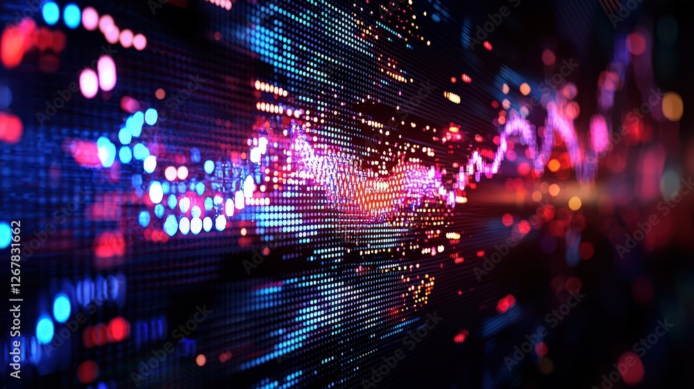 Poster abstract digital background with colorful light patterns and energetic motion