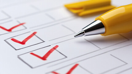 A close-up of an internâs checklist with marked completed tasks, showing progress.