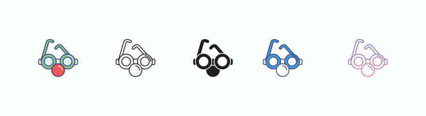 Glasses icons set in different style vector stock