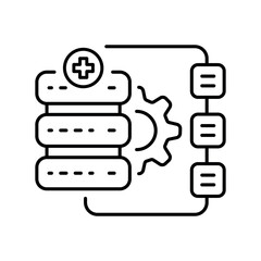 Data integration black line icon.