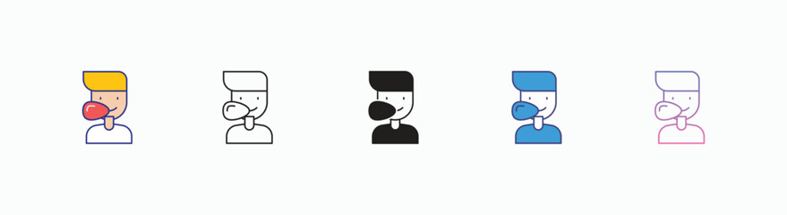 Chewing Gum icons set in different style vector stock