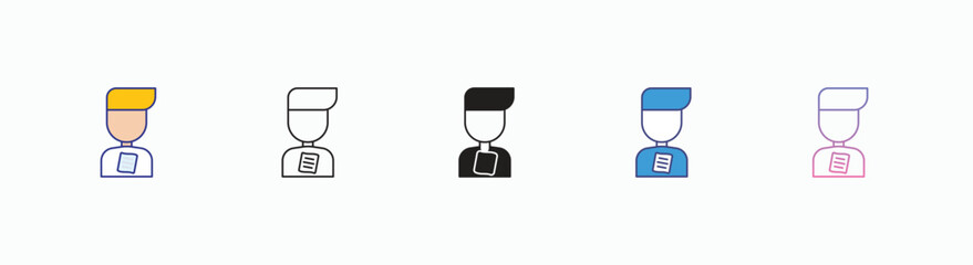 Kick me icons set in different style vector stock