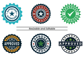 stamp logo, approval seal, approval, stamp icon, verification badge, sale, certified, stamp and label vector