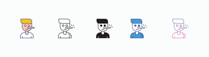 Liar icons set in different style vector stock