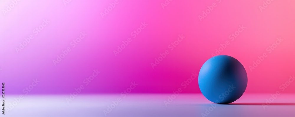 Aufkleber minimalist blue sphere on gradient background with soft lighting and smooth texture