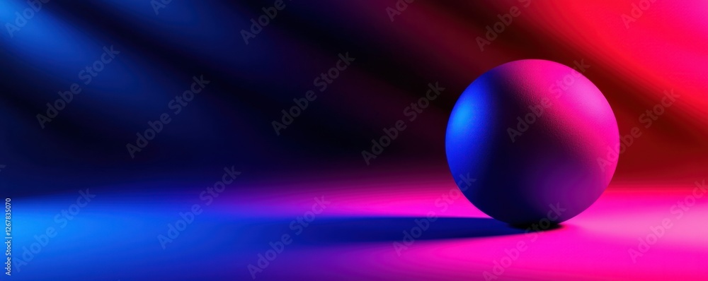 Poster colorful glow of sphere against a gradient background with dynamic lighting effects