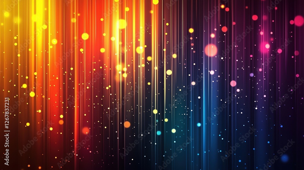 Poster vibrant abstract background with glowing lights and colorful vertical lines
