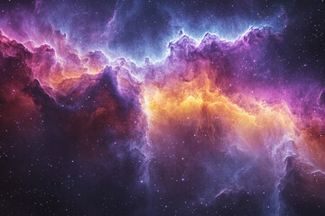 Obraz premium A Cosmic reflection of a planet in the distant nebula