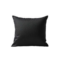 Black Square Pillow Mockup - Isolated on White Background