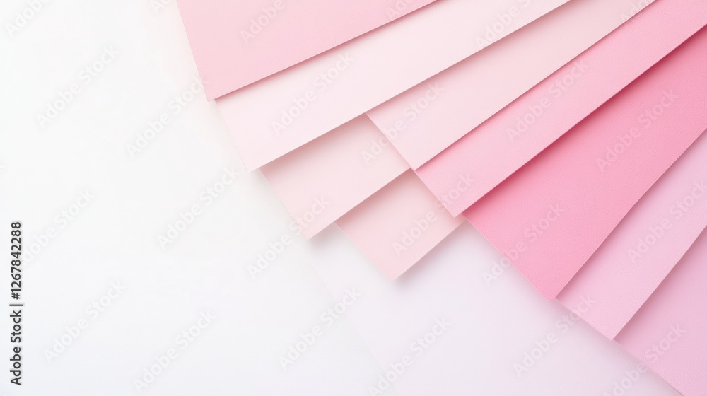Aufkleber Colorful gradient of pink paper sheets arranged in a dynamic overlapping pattern showcasing creativity and design. Generative AI