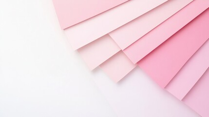 Colorful gradient of pink paper sheets arranged in a dynamic overlapping pattern showcasing creativity and design. Generative AI