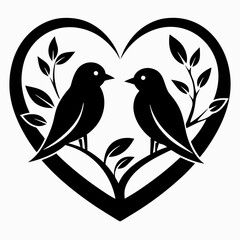 Love bird sitting on a branch