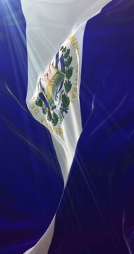 Flag of El Salvador. 4K Vertical. Loop