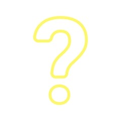 yellow neon question mark symbol