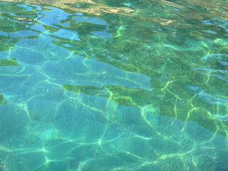 Emerald green sea water surface