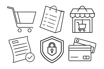 Online Shopping & E-commerce vector set.